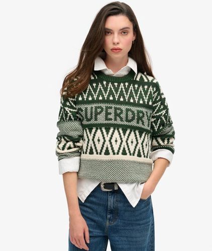 Damen Pullover mit Rundhalsausschnitt und Logomuster - Größe: 44 - Superdry - Modalova