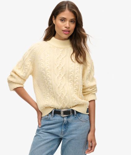 Damen Pullover mit Stehkragen und Zopfmuster - Größe: 36 - Superdry - Modalova