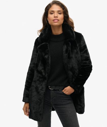 Damen Mittellanger Vintage-Webpelzmantel, Größe: 40 - Superdry - Modalova