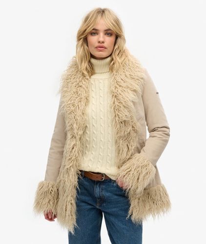 Damen Afghanischer Mantel mit Kunstfellfutter - Größe: 42 - Superdry - Modalova