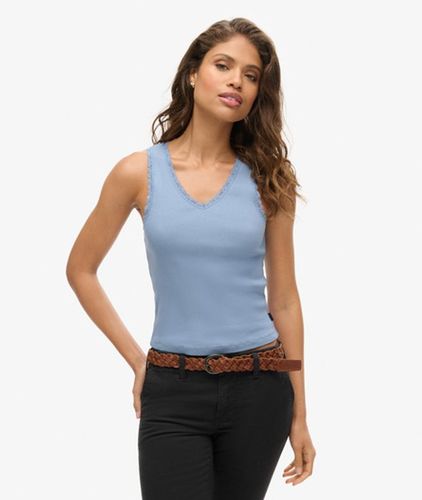 Damen Athletic Essentials Tanktop mit Spitzenbesatz - Größe: 14-16 - Superdry - Modalova