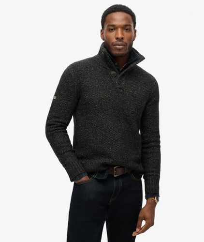 Herren Grob Gestrickter Pullover mit Knopfleiste - Größe: Xxl - Superdry - Modalova