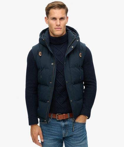Herren Gesticktes Logo Everest Steppweste Mit Kapuze, , Größe: XL - Superdry - Modalova