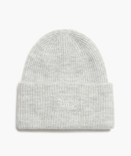 Women's Soft Rib Knit Beanie Hat / Chalk Grey Marl - Size: 1SIZE - Superdry - Modalova