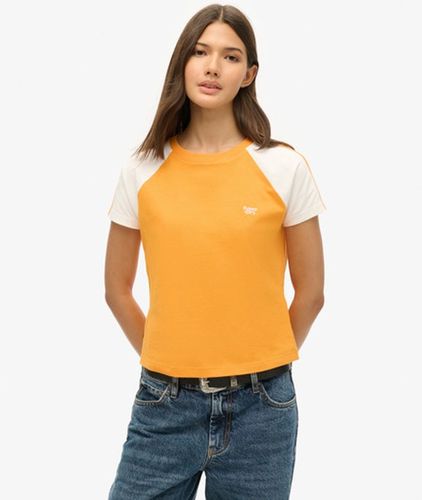 Women's Essential Logo Retro T-shirt Orange / Satsuma Orange/optic - Size: 12 - Superdry - Modalova