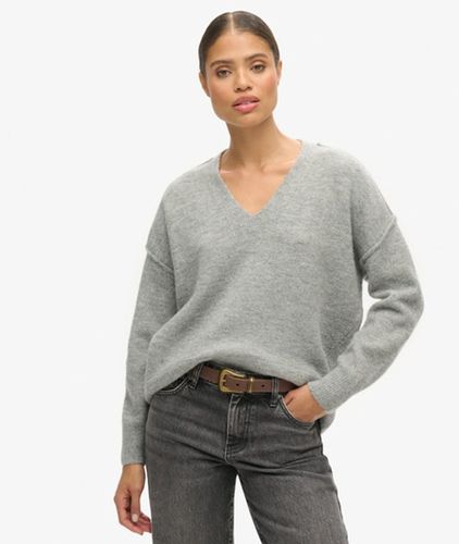 Damen Lässiger Strickpullover mit V-ausschnitt - Größe: 42 - Superdry - Modalova