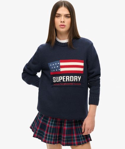 Women's Oversized Vintage Athletic Knit Jumper / Eclipse - Size: L - Superdry - Modalova