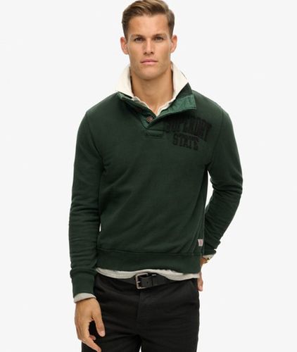 Herren Vintage Athletic Pullover mit Halber Knopfleiste - Größe: L - Superdry - Modalova