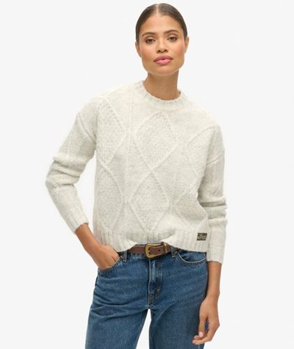 Damen Grobstrickpullover mit Zopfmuster - Größe: 44 - Superdry - Modalova