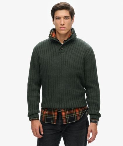 Men's Gerippter Pullover mit Halber Knopfleiste - Größe: XL - Superdry - Modalova
