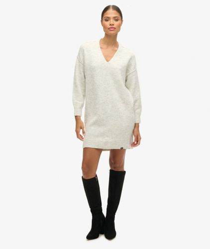 Damen Strickpulloverkleid mit V-ausschnitt - Größe: 38 - Superdry - Modalova
