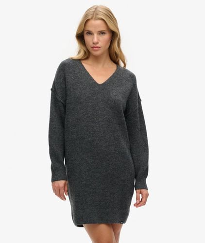 Damen Strickpulloverkleid mit V-ausschnitt - Größe: 38 - Superdry - Modalova