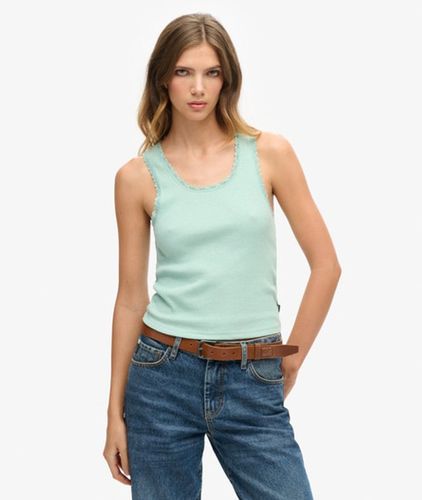 Damen Athletic Essentials Vintage Tanktop mit Spitzenbesatz - Größe: S/M - Superdry - Modalova