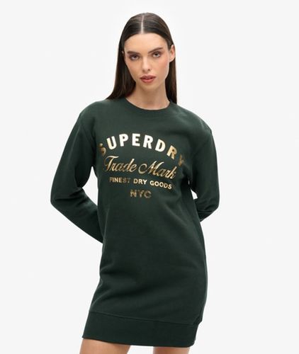 Damen Luxe Jerseykleid mit Metallic-logo - Größe: 38 - Superdry - Modalova
