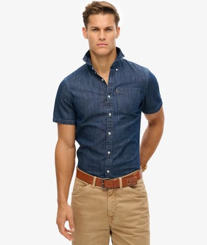 Men's Essential Kurzarm-jeanshemd - Größe: M - Superdry - Modalova