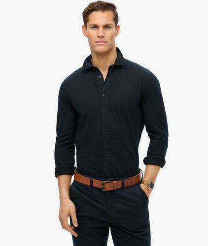 Men's Vintage Destroy Pique Long Sleeve Shirt / Eclipse - Size: M - Superdry - Modalova