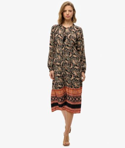 Damen Langärmeliges Midikleid mit Print - Größe: 40 - Superdry - Modalova