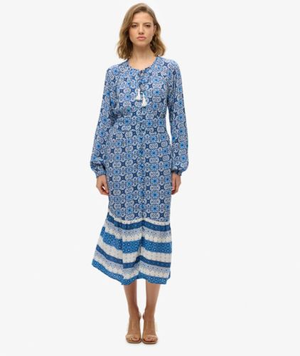 Damen Langärmeliges Midikleid mit Print - Größe: 40 - Superdry - Modalova