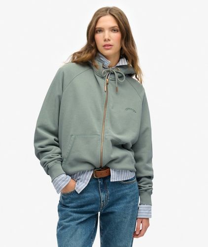 Damen Baumwolle Gesticktes Übergroße Essential Logo Raglan-Kapuzenjacke, , Größe: 44 - Superdry - Modalova
