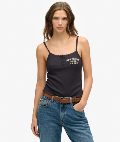 Damen Athletic Essentials Trägerhemd mit Grafik und Knöpfen - Größe: 44 - Superdry - Modalova