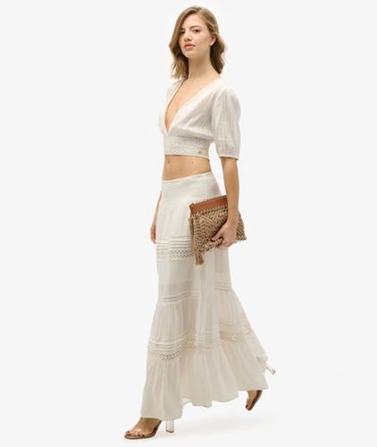 Damen Ibiza Maxirock aus Spitze - Größe: 42 - Superdry - Modalova