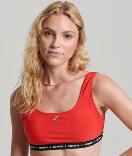 Damen Logo Druck Code Elastisches Micro-Oberteil, Abendrot - Größe: 34 - Superdry - Modalova