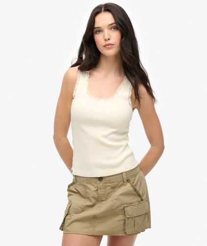 Damen Vintage Tanktop mit Spitzenbesatz - Größe: 44 - Superdry - Modalova