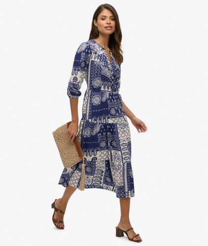 Damen Gestuftes, Gewebtes Midikleid - Größe: 44 - Superdry - Modalova