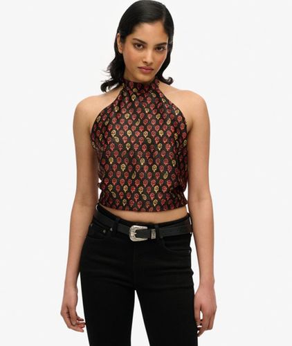 Damen Jacquard-oberteil mit Nackenträger - Größe: 38 - Superdry - Modalova