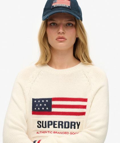 Damen , und Americana Strickpullover mit Rundhalsausschnitt, Größe: 38 - Superdry - Modalova