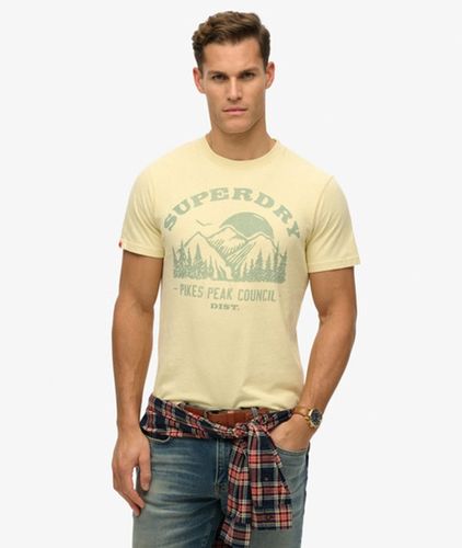 Men's Lo-fi Outdoor Mono Relaxed T-shirt Yellow / Laguna Yellow Marl - Size: Xxxl - Superdry - Modalova