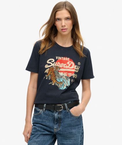 Women's Tokyo Relaxed T-Shirt / Eclipse - Size: 10 - Superdry - Modalova
