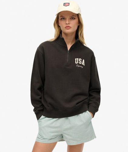 Damen Athletic Essentials Pullover mit Halbem Reißverschluss - Größe: 42 - Superdry - Modalova