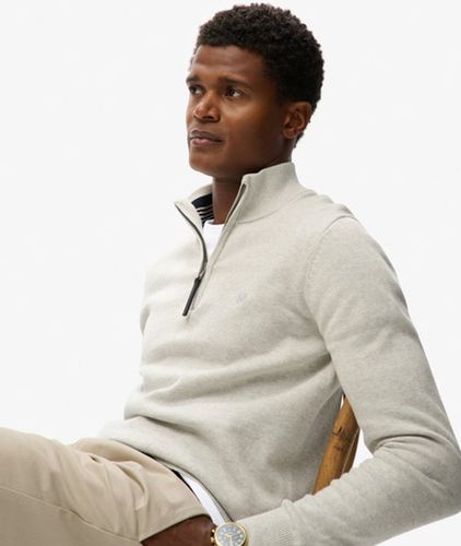 Herren Essentials Baumwoll-pullover mit Reißverschluss - Größe: L - Superdry - Modalova
