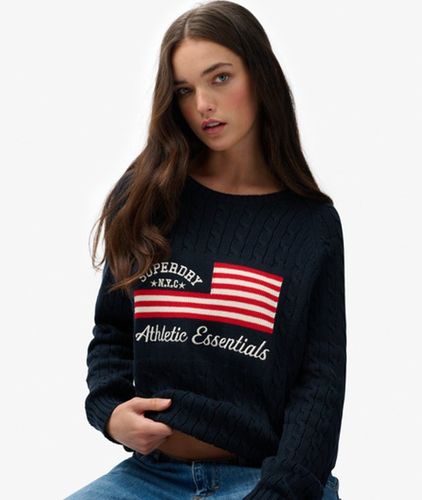Damen Lässiger Strickpullover mit Zopfmuster - Größe: 44 - Superdry - Modalova