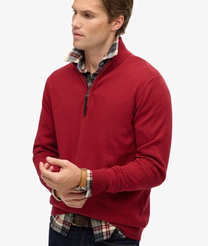 Herren Essentials Baumwoll-pullover mit Reißverschluss - Größe: S - Superdry - Modalova