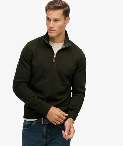 Herren Core Pique Sweatshirt mit Halbreißverschluss - Größe: L - Superdry - Modalova