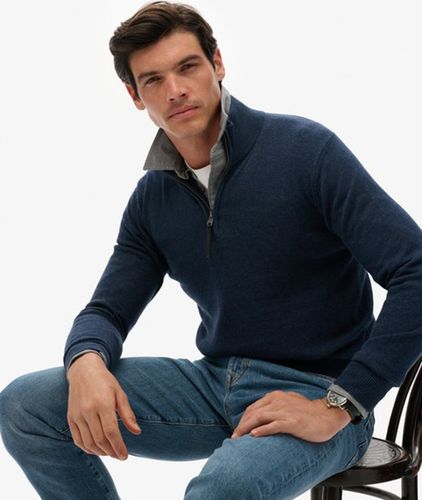 Herren Essentials Baumwoll-pullover mit Reißverschluss - Größe: XL - Superdry - Modalova