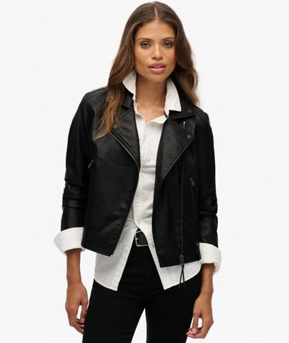 Damen Klassische Bikerjacke aus Kunstleder - Größe: 44 - Superdry - Modalova