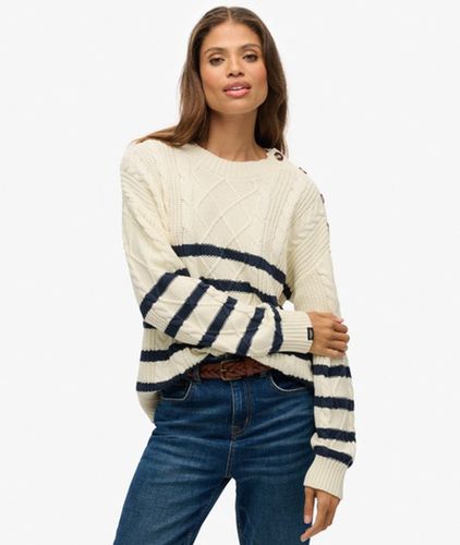 Damen Rundhalspullover mit Zopfmuster - Größe: 42 - Superdry - Modalova