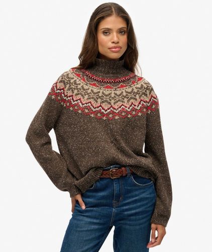 Damen Hochgeschlossener Pullover mit Norwegermuster - Größe: 36 - Superdry - Modalova