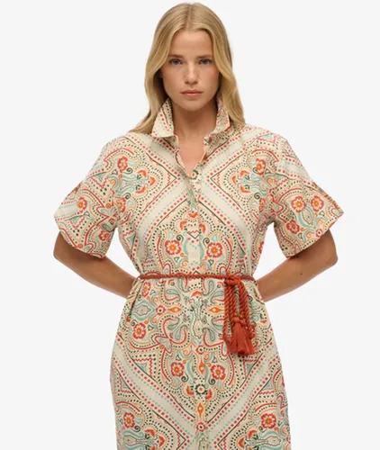Damen Maxi-hemdkleid aus Leinen - Größe: 40 - Superdry - Modalova