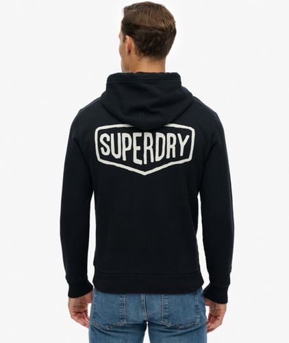 Herren Baumwolle Logo Druck Lässiges Work Kapuzenpullover Mit Etikett, & , Größe: L - Superdry - Modalova