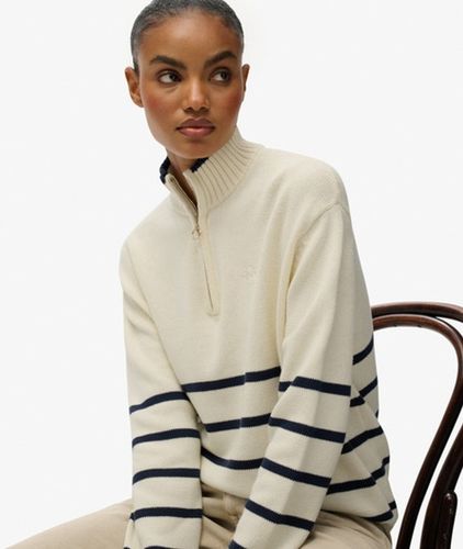 Damen Strickpullover mit Halbem Reißverschluss - Größe: 38 - Superdry - Modalova