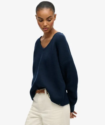 Damen Gebürsteter OverGröße-pullover mit V-ausschnitt - Größe: 40 - Superdry - Modalova