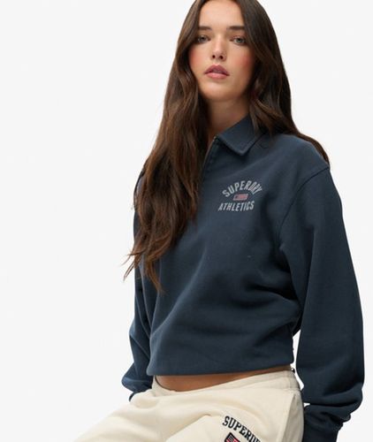 Damen Athletic Collared Pullover mit Reißverschluss - Größe: 44 - Superdry - Modalova
