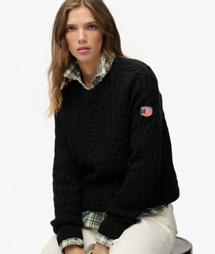 Damen Lässiger Zopfmuster-pullover - Größe: 36 - Superdry - Modalova