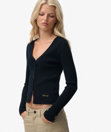 Damen Essential Langarmtop mit Durchgehender Knopfleiste - Größe: 36 - Superdry - Modalova