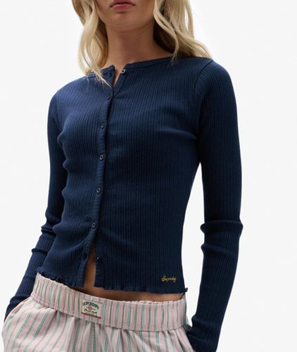 Damen Athletic Essentials Rippenstrick-cardigan - Größe: 44 - Superdry - Modalova