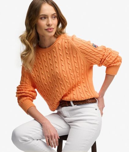 Damen Lässiger Zopfmuster-pullover - Größe: 42 - Superdry - Modalova